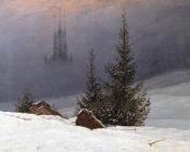 卡斯帕尔 大卫 弗里德里希 : Winter Landscape With Church